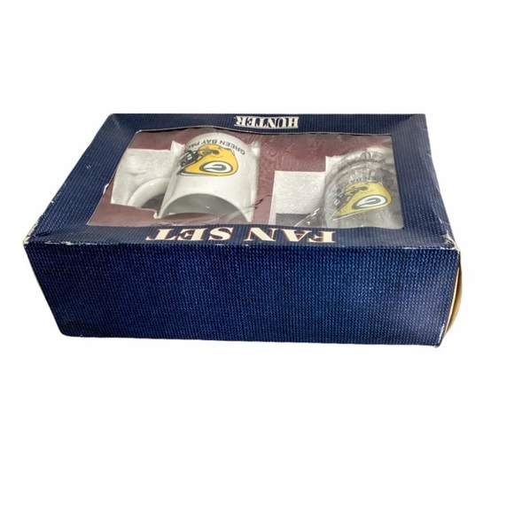 NIB Vintage Green Bay Packers Mug, & Shot Glass Fan Set By Hunter - Picture 9 of 12